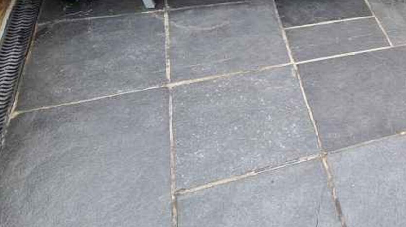patio slates after being cleaned and polished