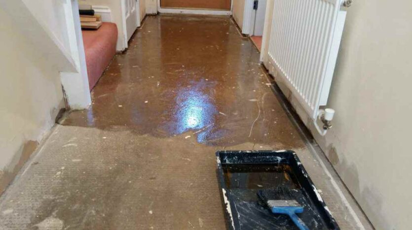 2 3 Layers of Rapid Liquid Damp Proof Membrane Being Applied