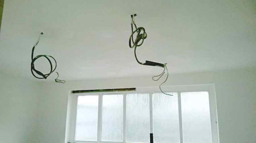 down light cables in kitchen