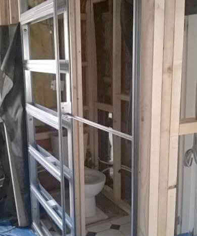 eclisse pocket door aluminium frame fixed in place 1 1