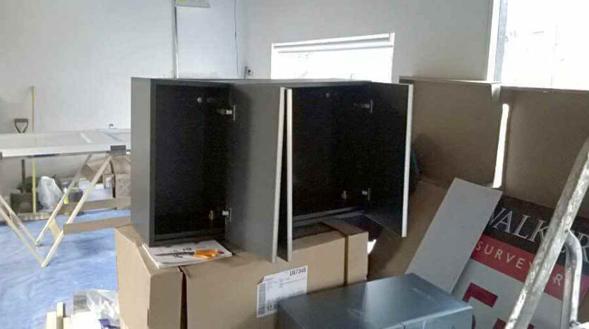 kitchen units ready to be installed