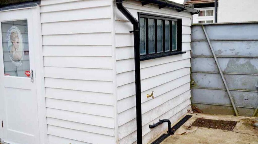 new channel drain and guttering for kitchen annex