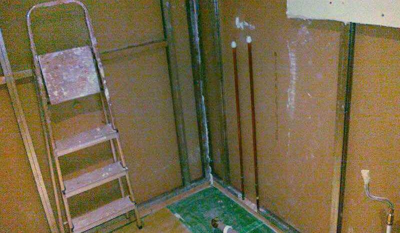 old shower stripped out