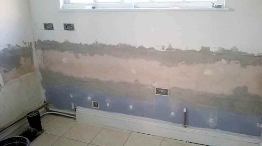 patching the kitchen back wall