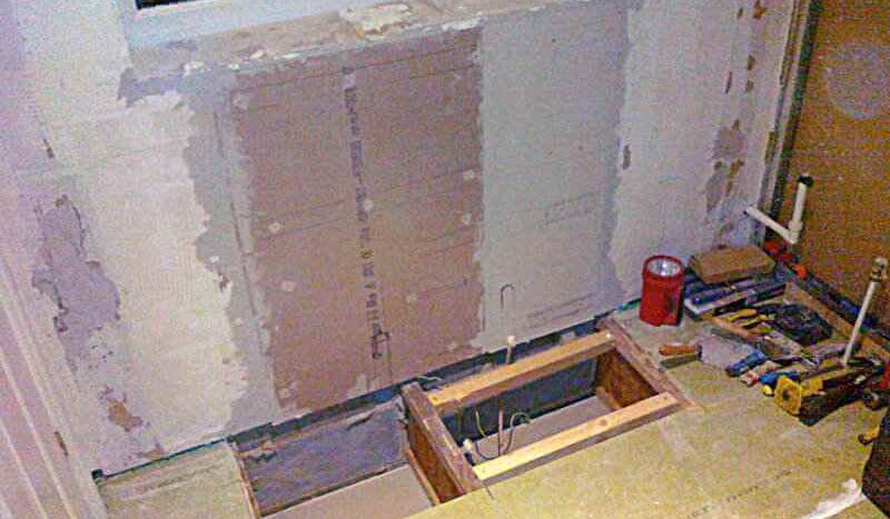 plastering and drylining installed for radiator area