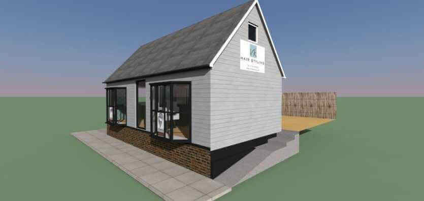 render of exterior for 3D shop model