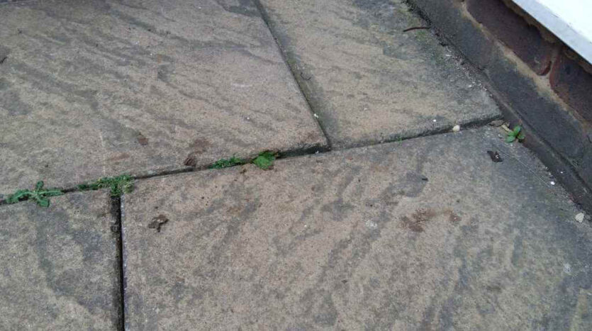 uneven paving slabs