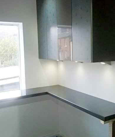 units with undercabinet lighting around backwash basins