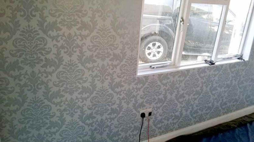 wallpaper put up on feature wall 1