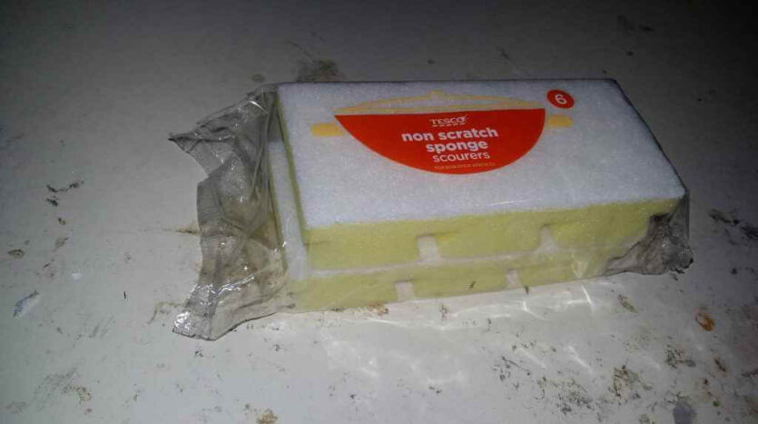 white scouring sponges