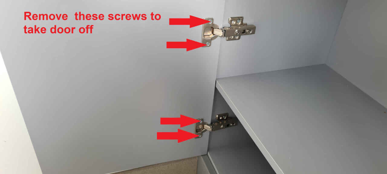 Vanity unit door removal.