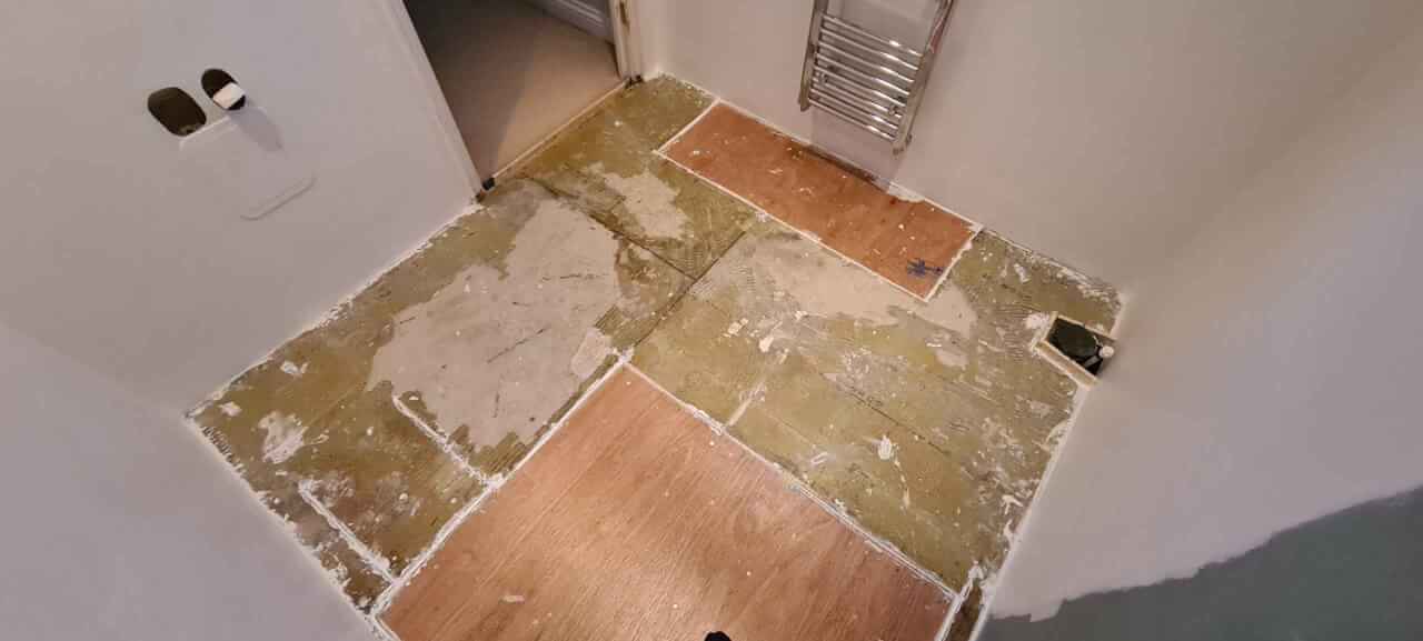 Floor boards fitted and sealed ready to be leveled