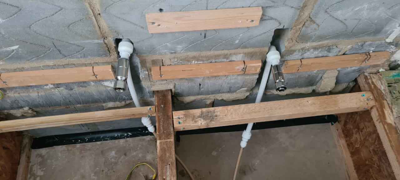 Valves fitted ready to accept radiator