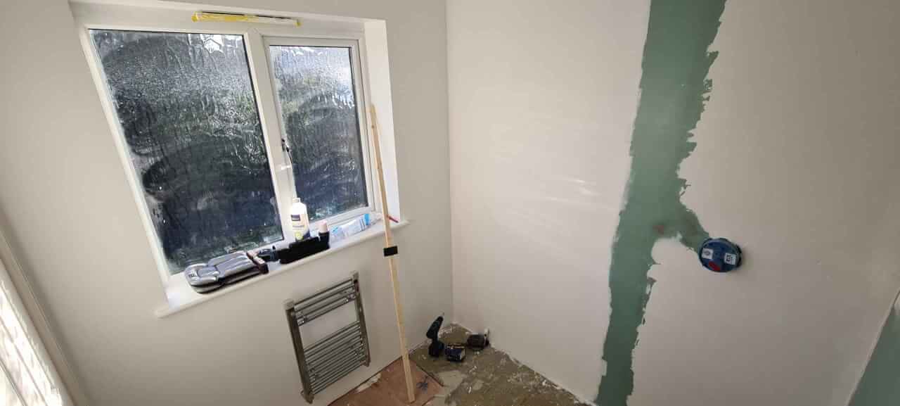 Walls painted in bathroom paint