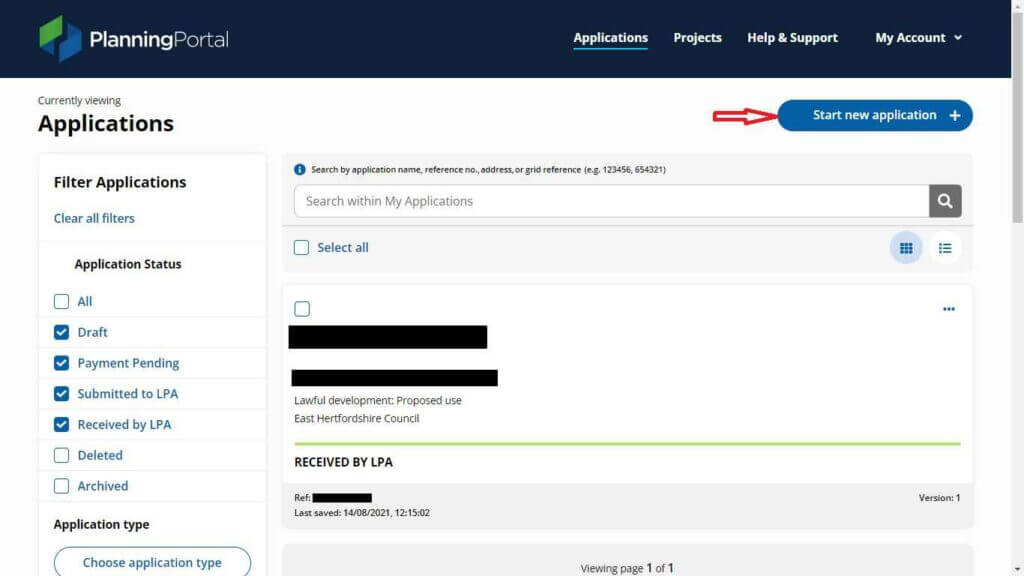 Planning Portal Appllications