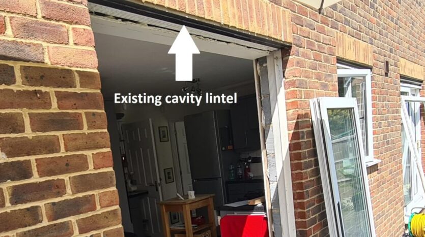 existing cavity lintel