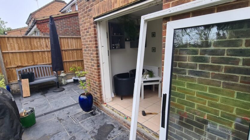 old patio sliding doors removed from frame scaled