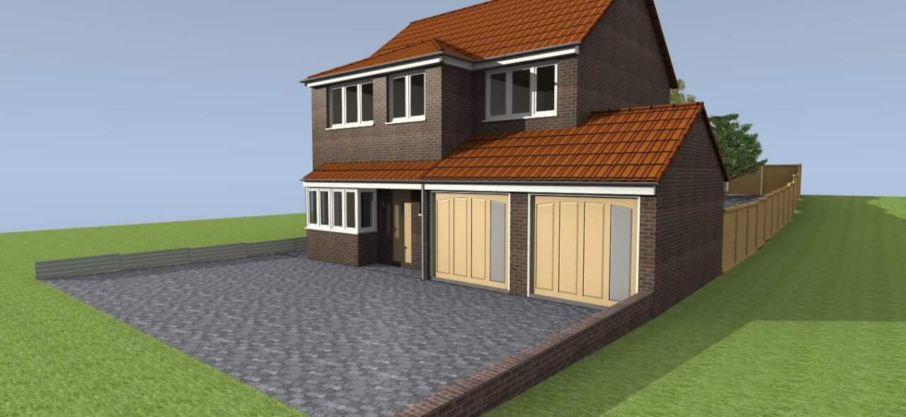 3D view of proposed driveway alterations
