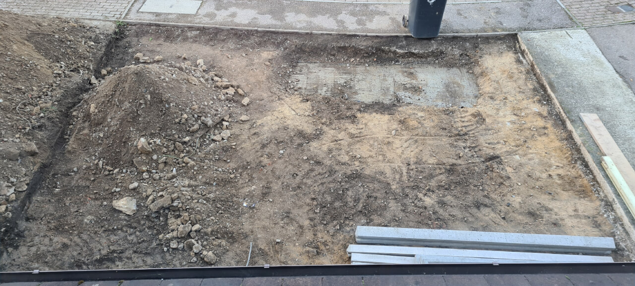 Aerail view of site after day four