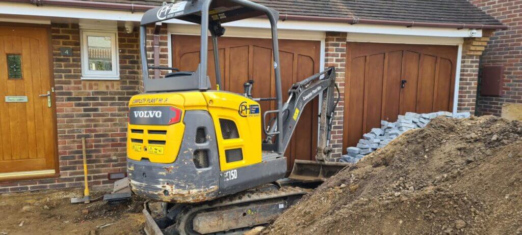 Digger parked up at the end play for day four