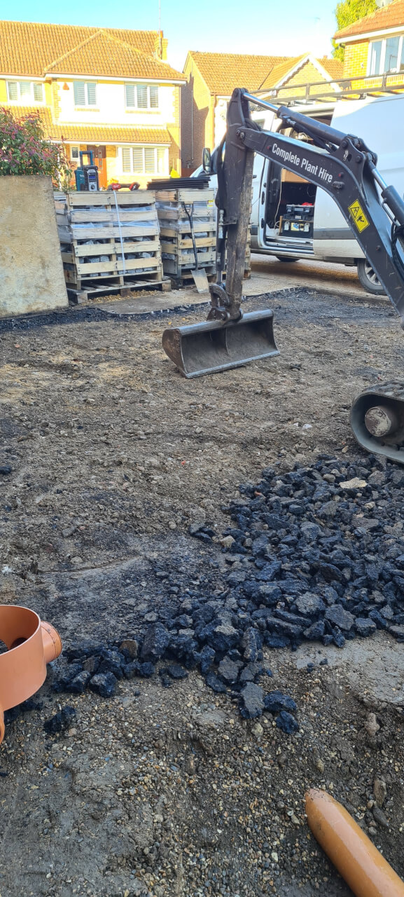 Grading the site for the MoT Type 1 coverage