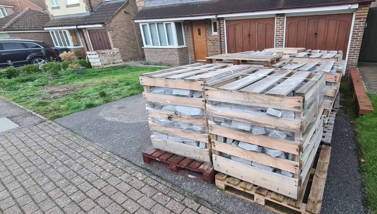 Granite cobble sett crates have landed