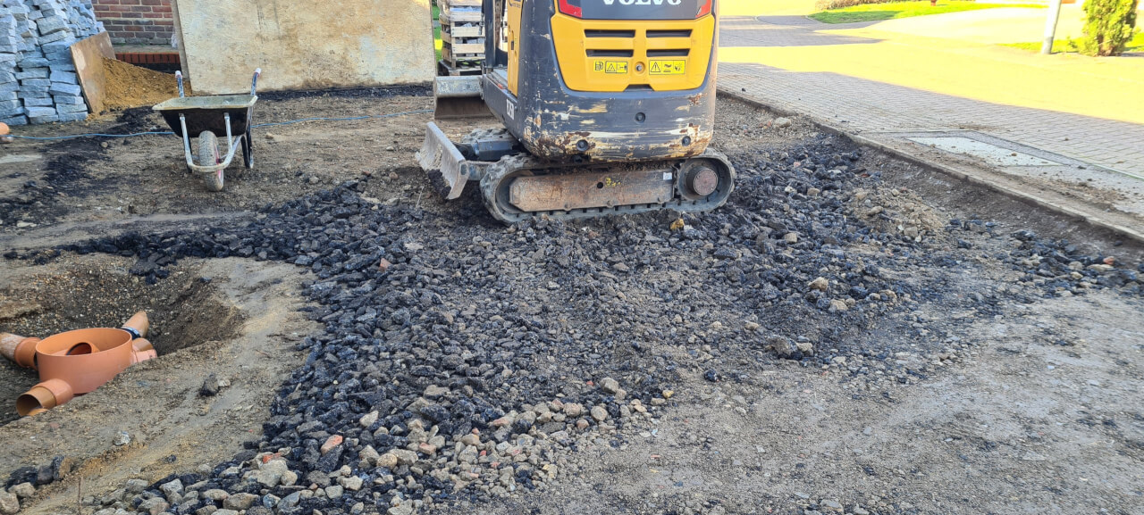 MoT Type 1 being graded across the site