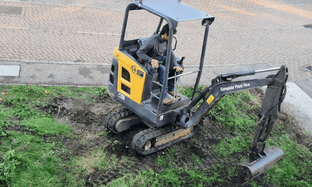 The digger breaks ground and the hard work starts here
