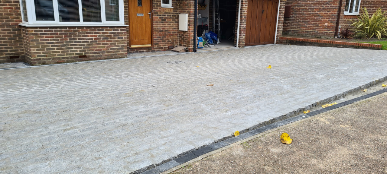 Thw driveway project is nearing completion