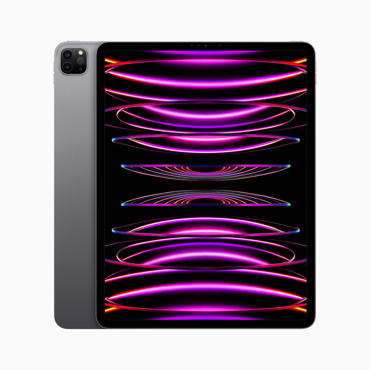 Apple iPad Pro M2 Grey front view showing cameras and Lidar sensor