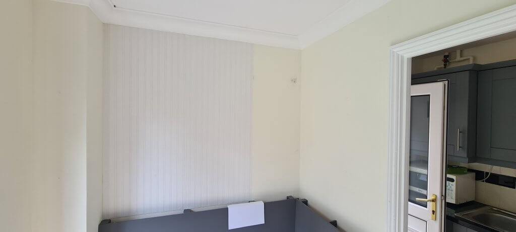 Hanging the second sheet of wallpaper