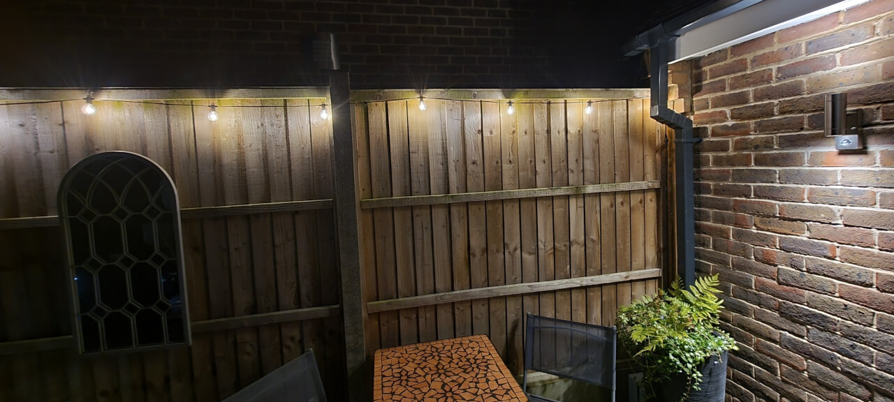 8m led string lights mains powered with G40 globe garden festoon lights shatterproof plastic bulbs